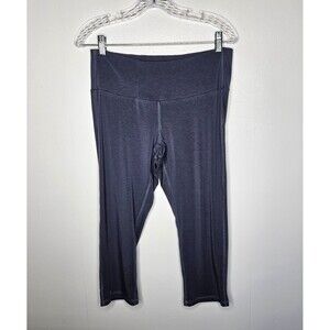 FREE FLY Women's Cropped Bamboo Leggings Large Gray Casual Athleisure